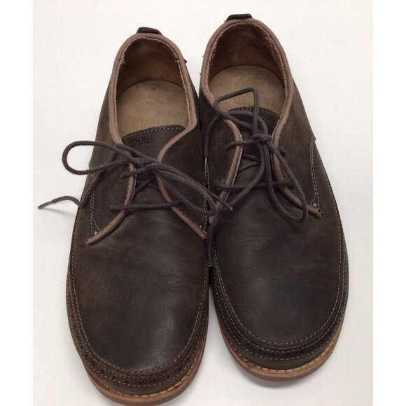 OluKai Honolulu Lace Up Men\'s Brown Leather Oxford Loafers Casual Shoes Size 9
